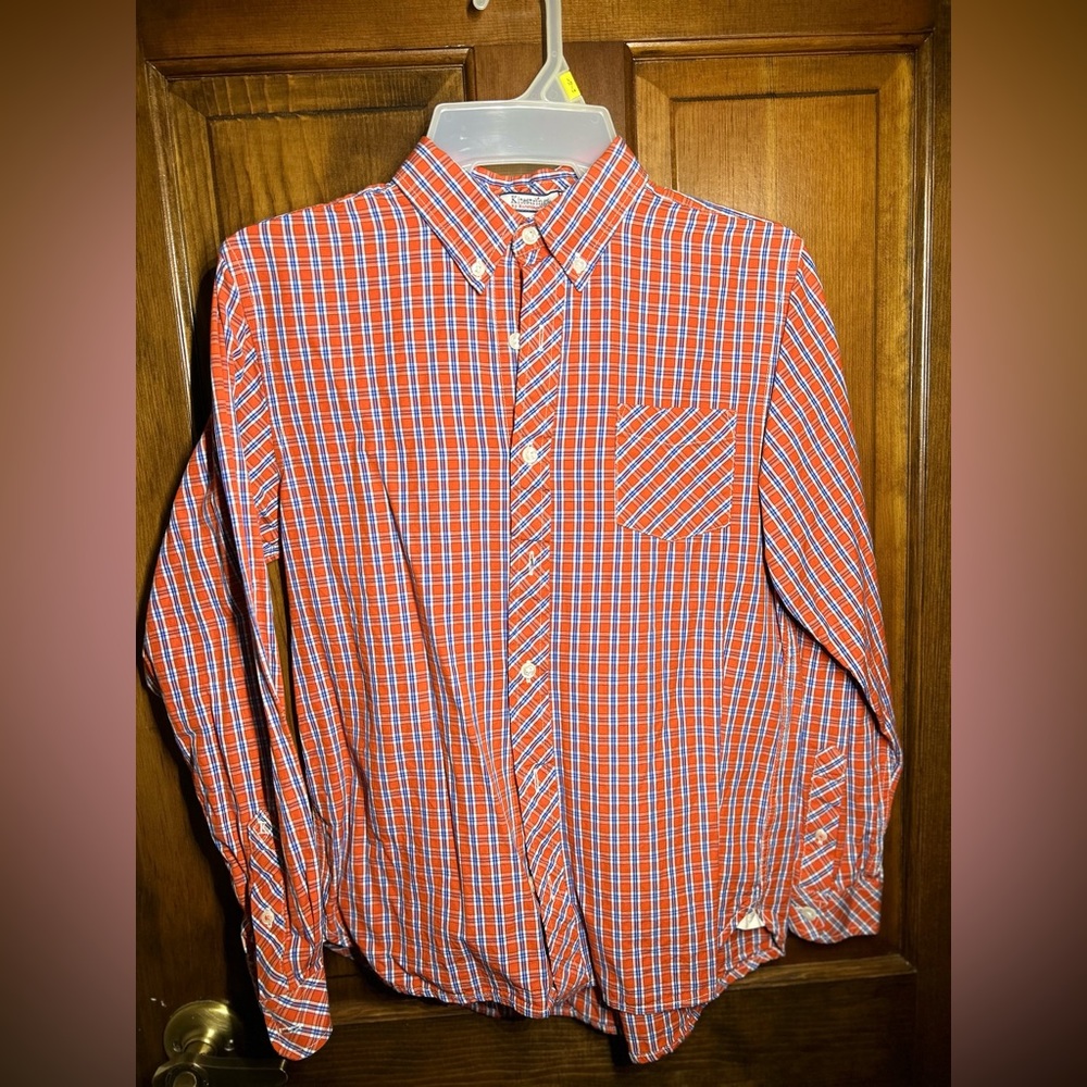 Hartstrings Red Plaid Button Down size 14